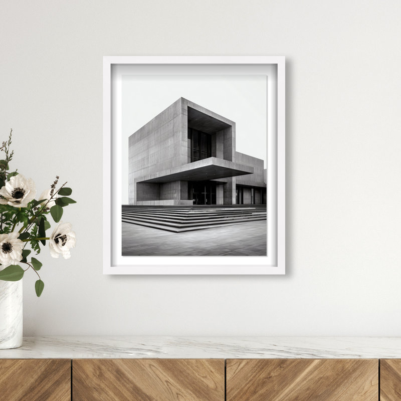 Structural Solitude Framed Graphic Art, 31.5"H x 25.5"W, White Shadowbox