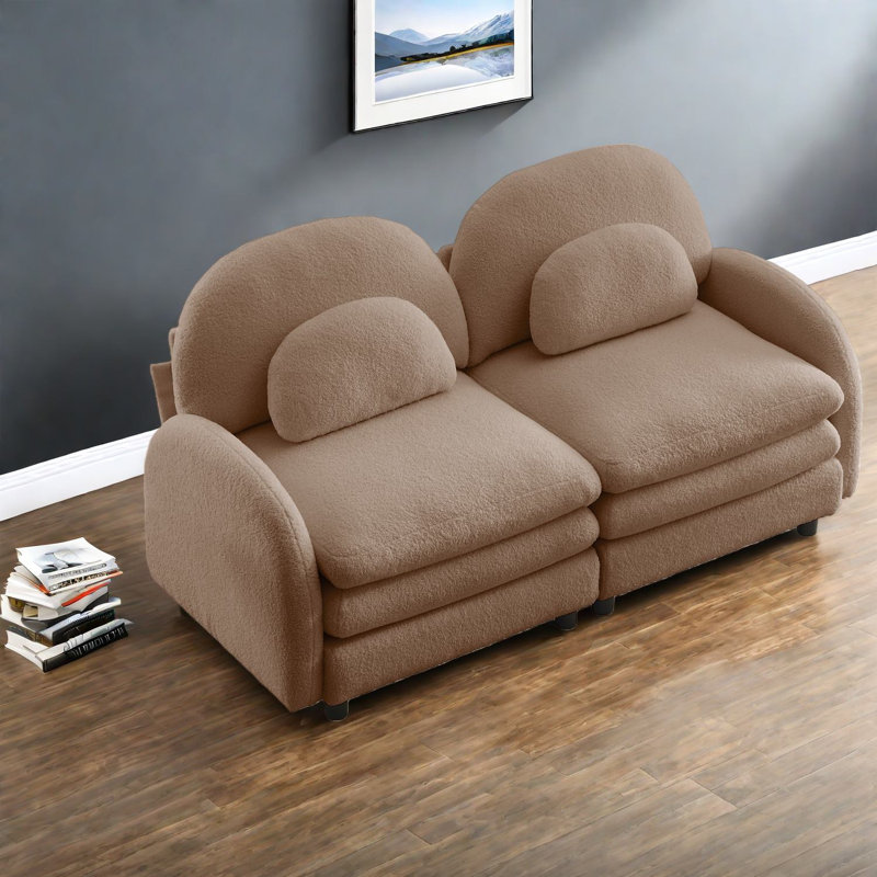 Causeuse courbée en tissu Cloud Comfort Sofas