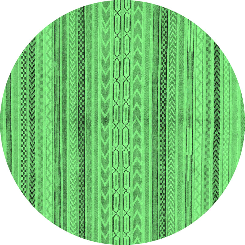Kaveen Washable Geometric Indoor Rug, Round 7'