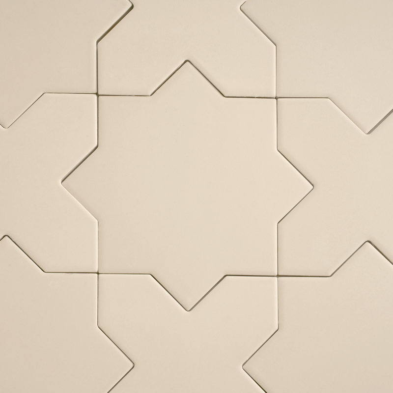 Seville 7 X 7 In. Matte Porcelain Star Wall And Floor Tile (5.31 Sq Ft/Case) - 34 Pack, Ecru Taupe