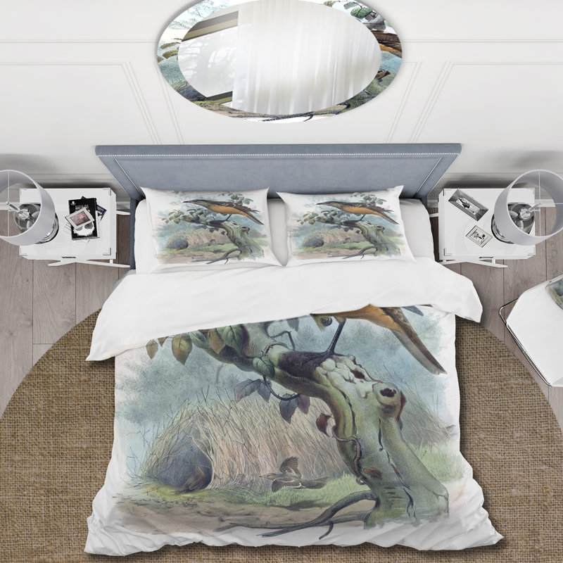 Une monographie des oiseaux du paradis - Ensemble de housse de couette traditionnel - Microfibre de polyester