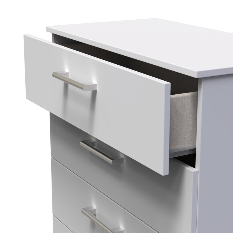 Beraud 4 Drawer Chest in Matt (Ready Assembled), Grey