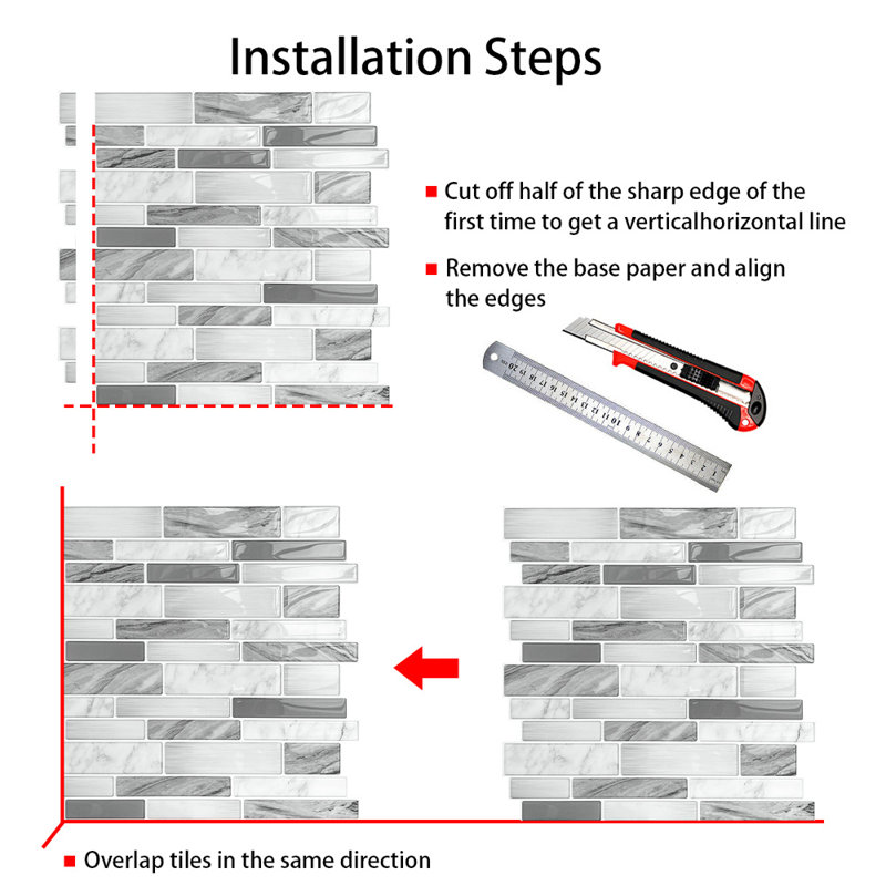 10Pcs Peel and Stick 2.5mm Wall Paneling