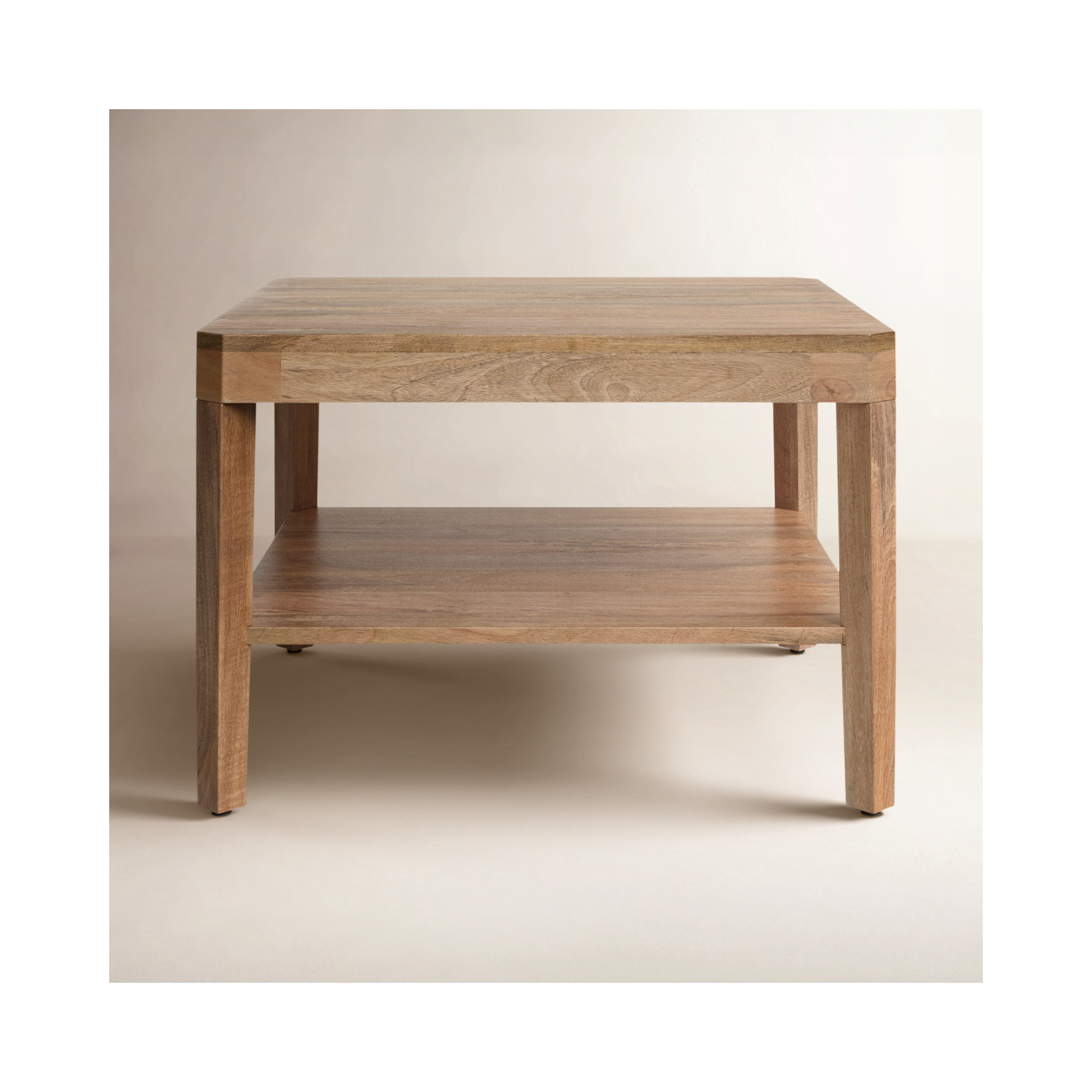 Ardentown Transitional Two-Tiered Square Coffee Table, Natural
