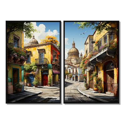 «Mexico Fiesta City II», art mural jaune