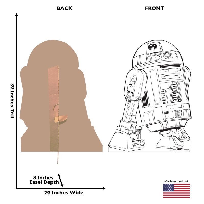 39'' Black and White Cardboard R2-D2 Standup