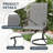 4-Person Outdoor Dining Set with Swivel Chairs, Patio Table and Chairs Set with Umbrella Hole, Steel Frame Outdoor Patio Dining Set-1743577304-1743577311-1743577310
