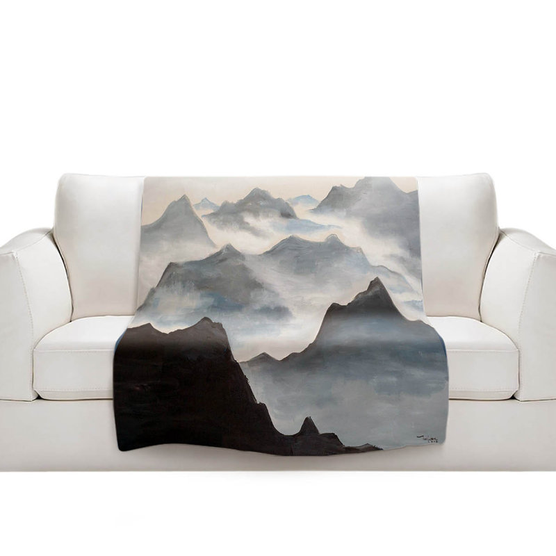 Couverture sherpa doux misty montagnes ii, l 51 po x L 60 po