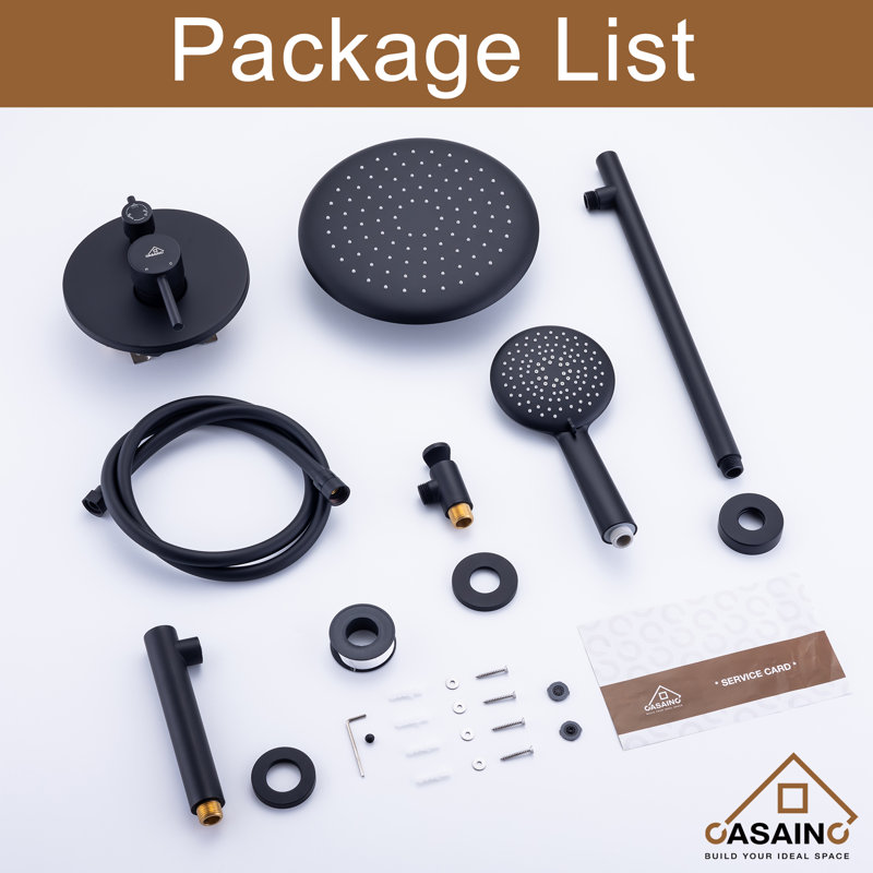 Matte Black Multi-Function Wall Mounted Shower System