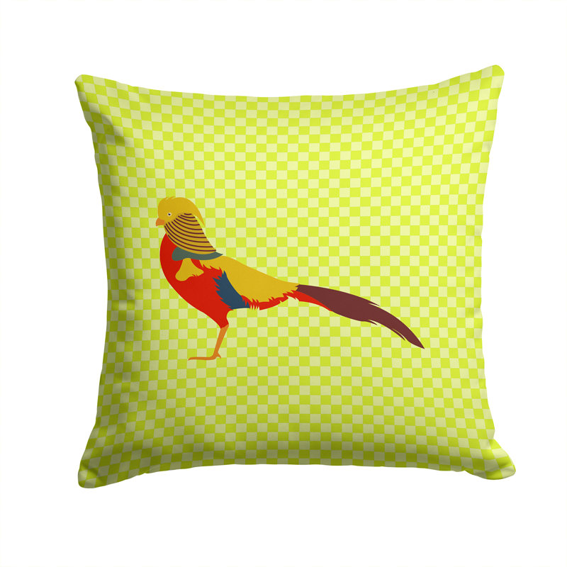 Coussin décoratif d’extérieur à vérifier faisan, Vert, 14 po x 14 po