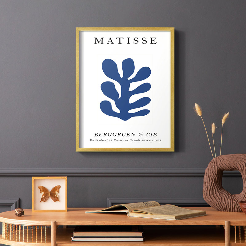 Matisse CCXCV III, reproduction d'art encadrée - bois massif, H 28 po x l 22 po, Or