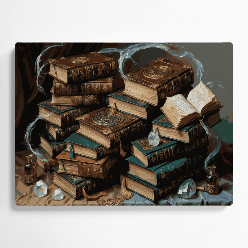 Halloween, livres de sortilège antique, art mural en métal brun, H 11 po x l 14 po