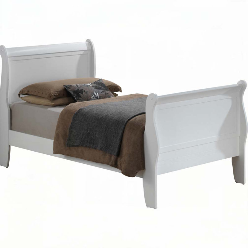 Lit en bois, Simple, Blanc