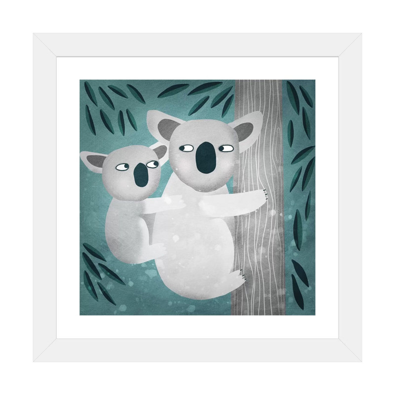 " Koala " by Nic Squirrell, 24" H x 24" W x 1" D, White Framed Paper, White