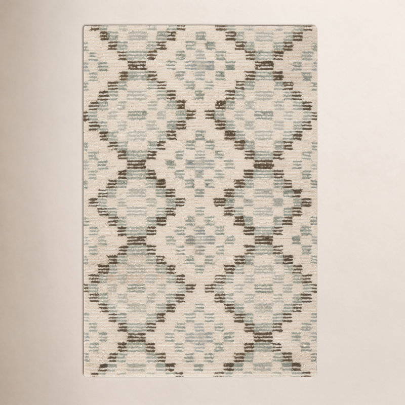 Diamond Cove Green Hand Tufted Wool Rug, Rectangle 7'6" x 9'6"
