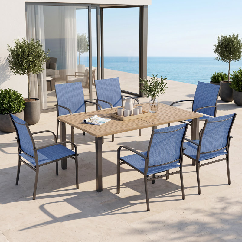 Sutiya 6 - Person Patio Dining Set with Rectangular Table