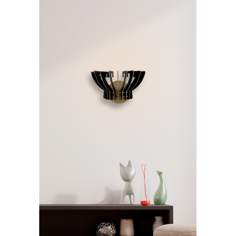 Elegant Black Wall Lamp, Crown Sconce Design, 5.9 x 12.6 x 8.7 inches | Durable MDF Body, E27 Socket Max 40W | Perfect for Living Room, Bedroom, or Hallway, Stylish Lighting Solution & Space Enhancer