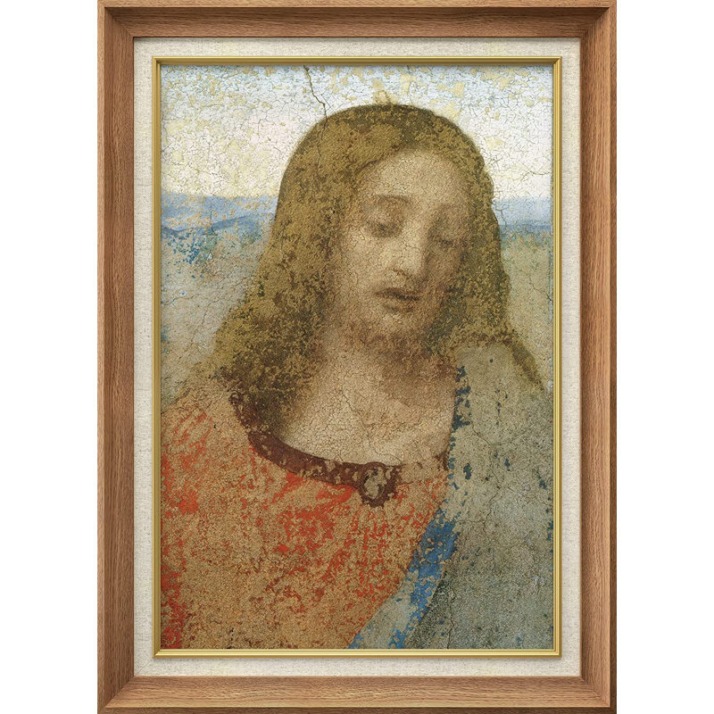 «Christ at the Last Supper» par Leonardo Da Vinci - peinture sur toile encadrée, Naturel
