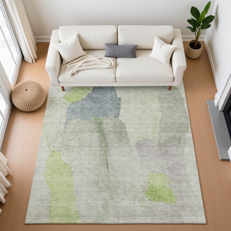 Premium Machine Washable Abstract Rug, Rectangle 10' x 14'