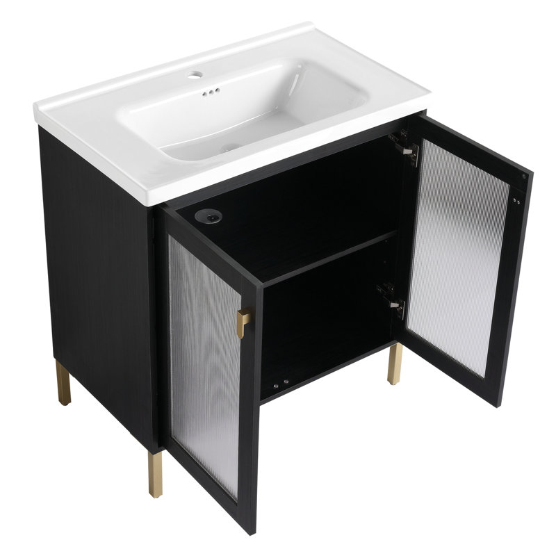 Meuble-lavabo simple 31,99 po avec comptoir en céramique Woudrichem