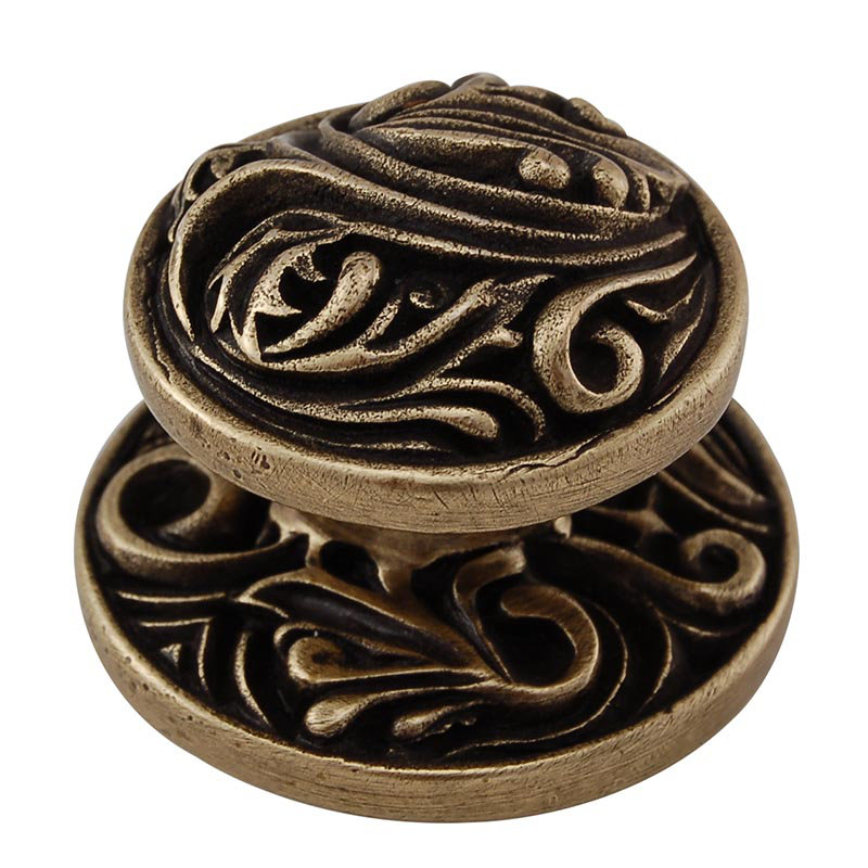 Liscio Mushroom Knob, Antique Brass