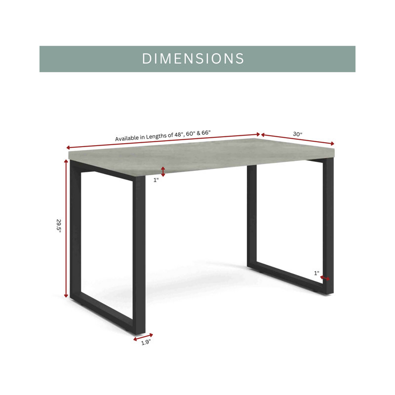 Bureau Molto, H 29,5 po x l 66 po x P 24 po
