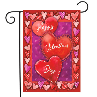 Trio de drapeaux de jardin Saint-Valentin