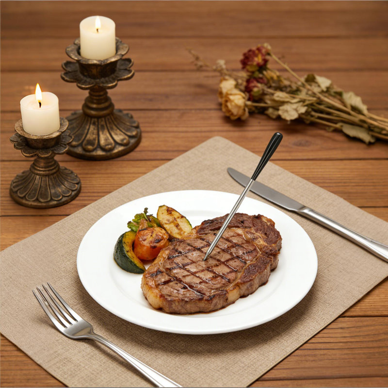 Thermomètre à viande sans fil Bluetooth avec une seule sonde, contrôle de l'application, étanche IP67 pour la cuisson, les grillades, le barbecue
