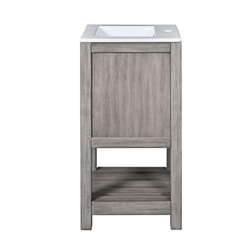 Bathroom Sink Cabinet With Rectangular Ceramic Basin