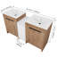 Armoire de salle de bain indépendante avec lavabo en céramique et armoire de rangement, porte à fermeture en douceur