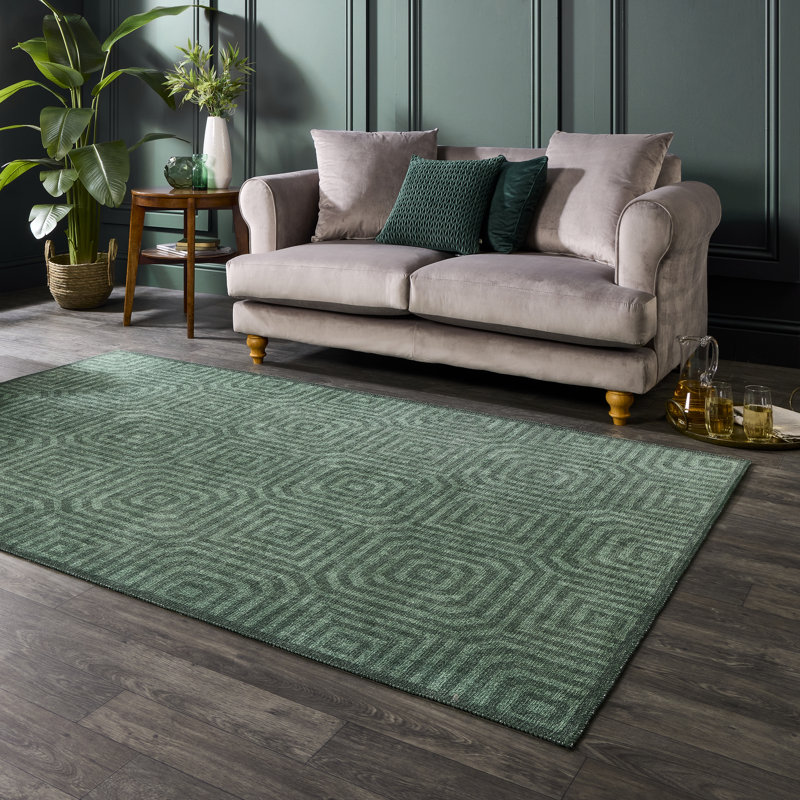 Geometric Digitally Printed 100% Polyester Area Rug, Rectangle 152 x 230 cm
