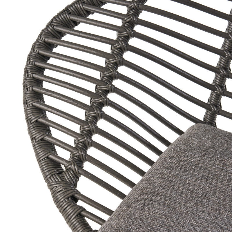 Chaise d'extérieur moderne, Gris foncé / Noir