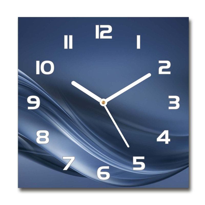 Heidelinde Glass Wall Clock, White/Navy Blue