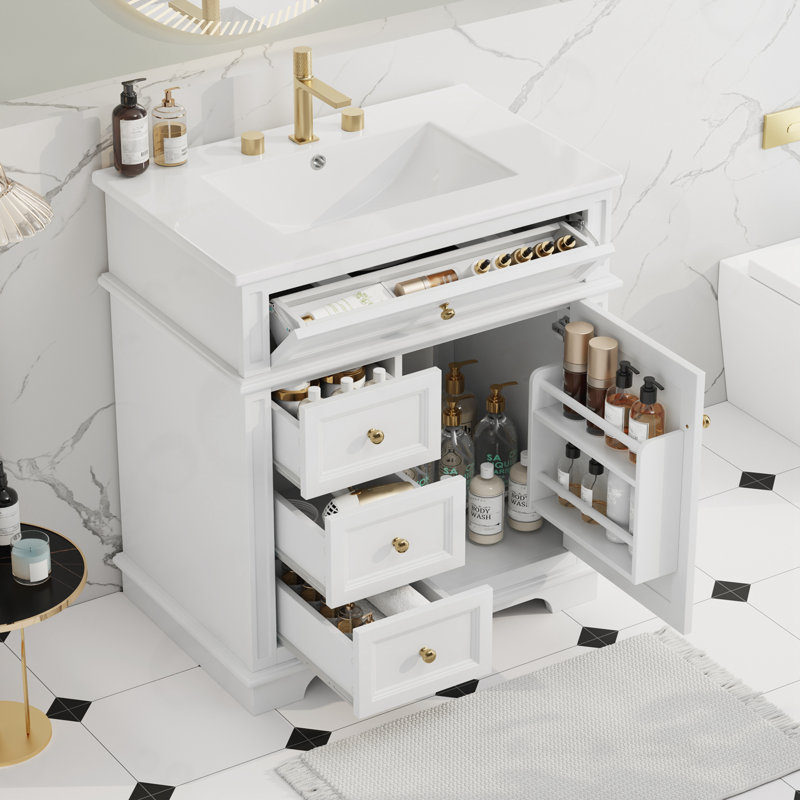 Gurdarshan with Sink, Built-In Door Shelf, White