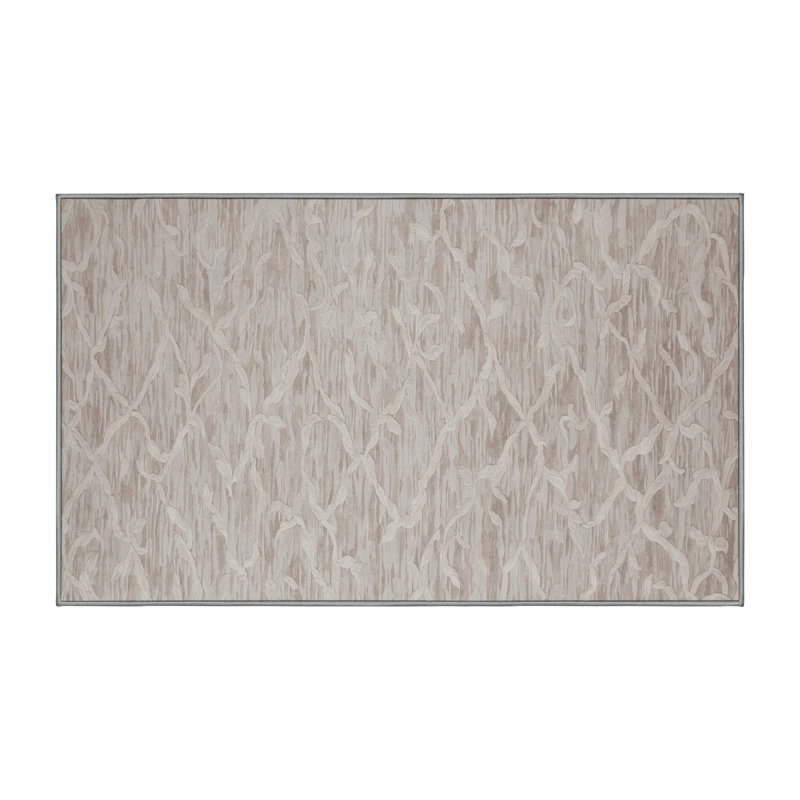 Tapis gris lavable à la machine, Rectangulaire 3 pi x 5 pi