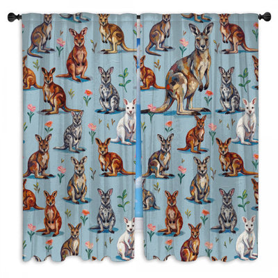 Rideaux kangourou à motif floral Kangaroo