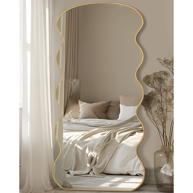 Wave Full Body Mirror:a Full-length Wave-designed Mirror That Offers Complete Body Reflection While Enhancing Your Space's Aesthetics.