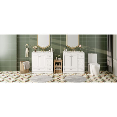 Meuble-lavabo de salle de bain en céramique