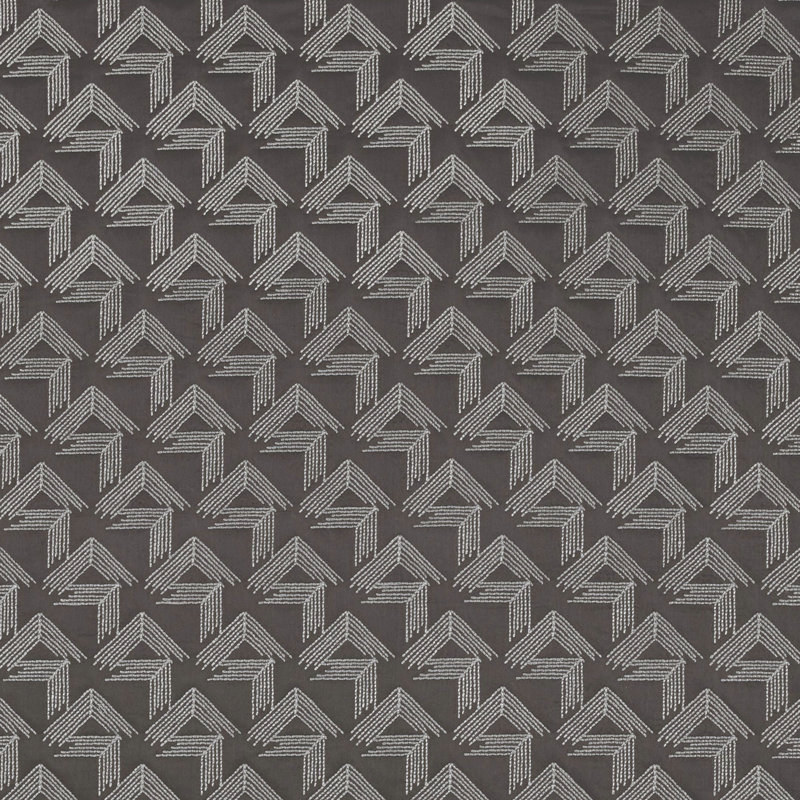 Schumacher x Miles Redd V Step Fabric, Charcoal
