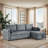 84.65" L Shaped Chaise Lounge Sectional Sofa With Reversible Chaise-769707186