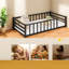 Lits simples Safe, structure de plancher en métal noir, chambre d'enfant moderne à profil bas
