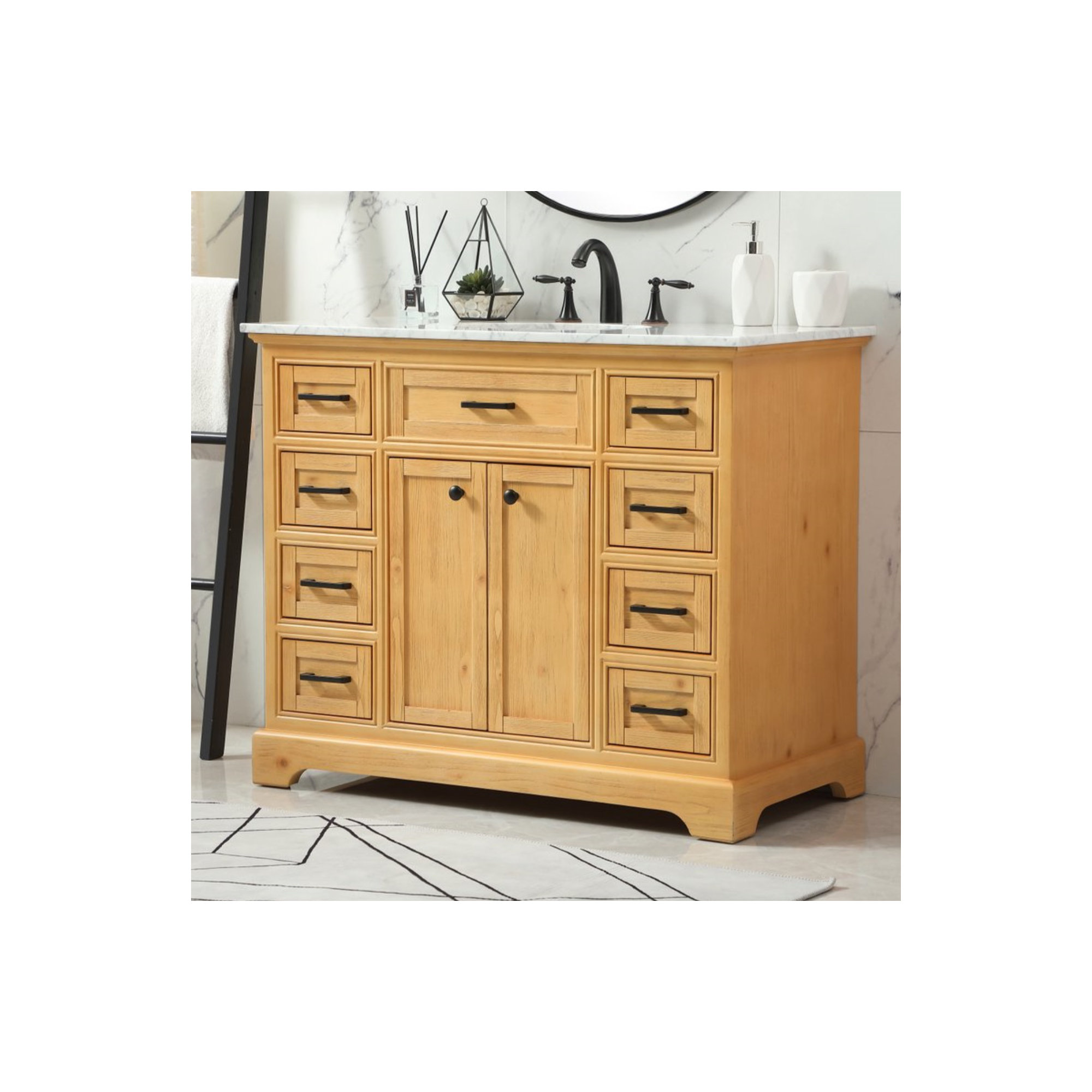 Hermes 42" Single Bathroom Vanity Set, Natural