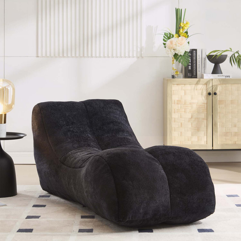 Fauteuil à billes avec éponge de haute qualité, Polyester noir