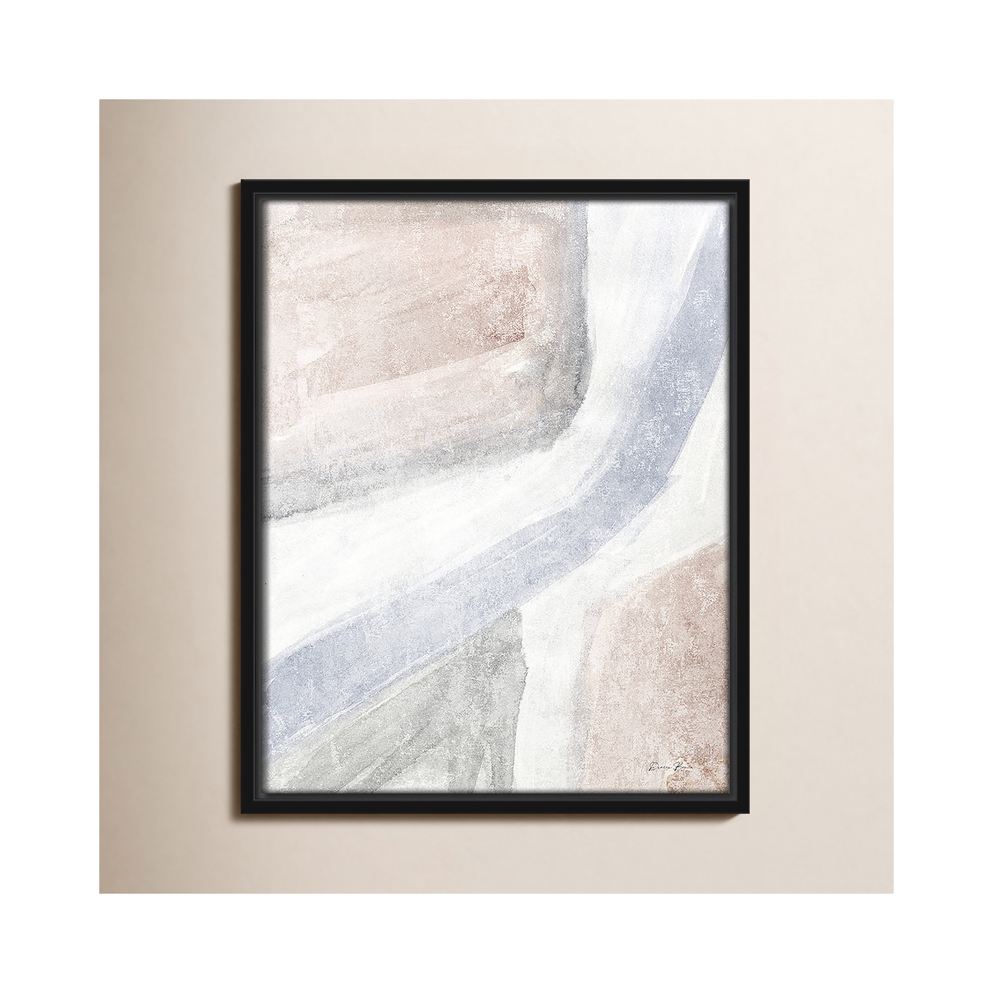 Soften 1 - Floater Frame Print on Canvas, Black, 15.5" H x 12.5" W x 2" D