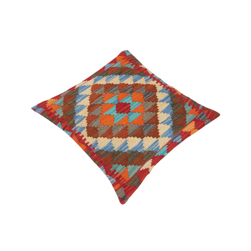 Housse et insert de coussin carré en laine tissé à la main