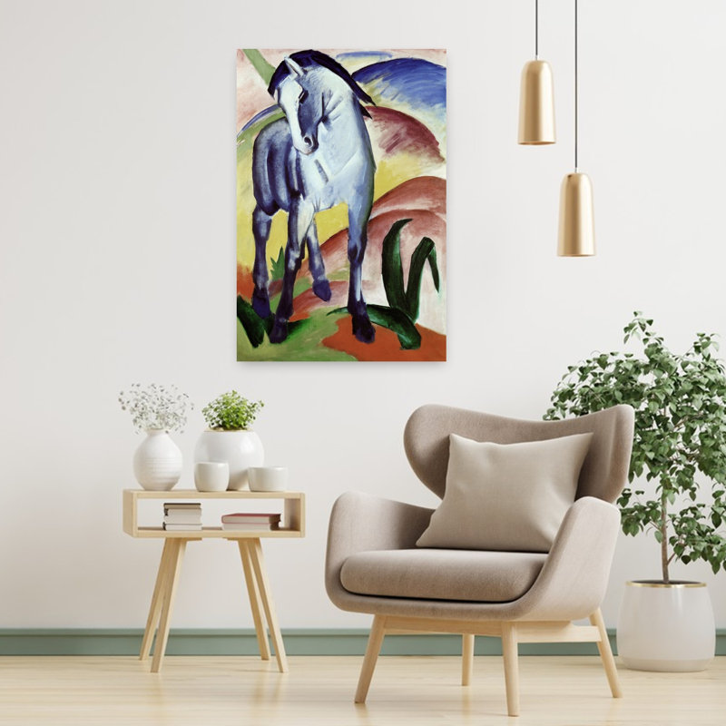 Impression d'art mural cheval bleu contemporain classique, H 36 po x l 24 po