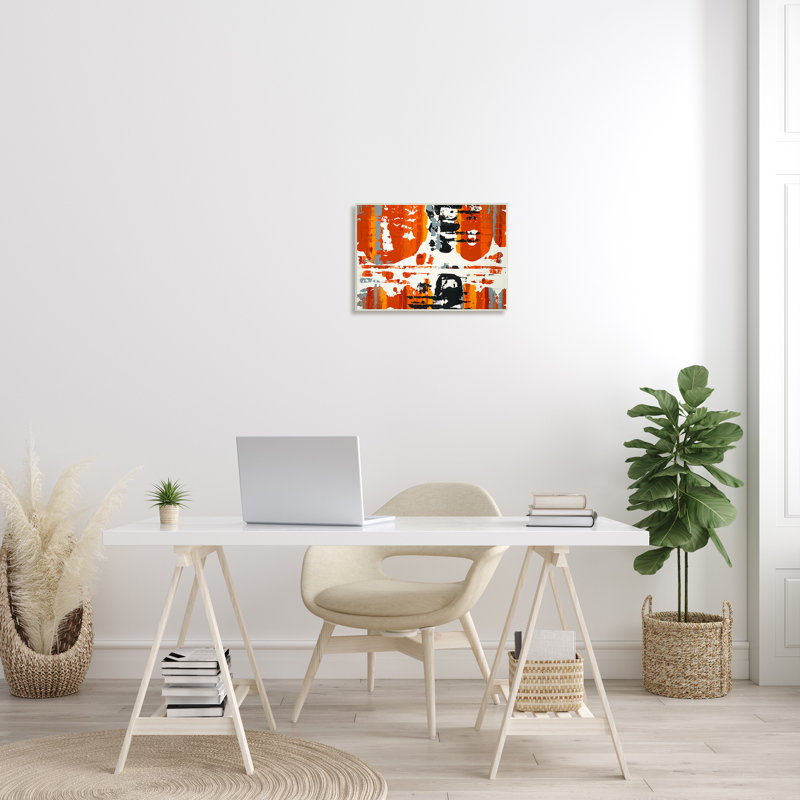 «Burnt Orange Momentum» par Third and Wall - impression, Plaque murale, H 13 po x l 19 po