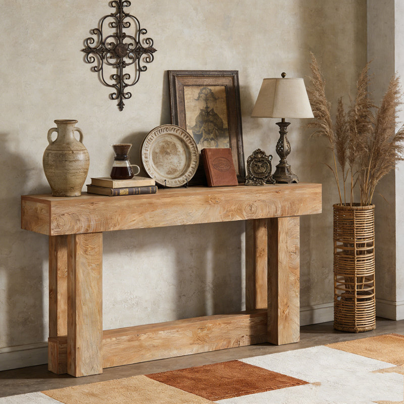Farmhouse 2-Tier Entryway Sofa Table with U-Shaped Base