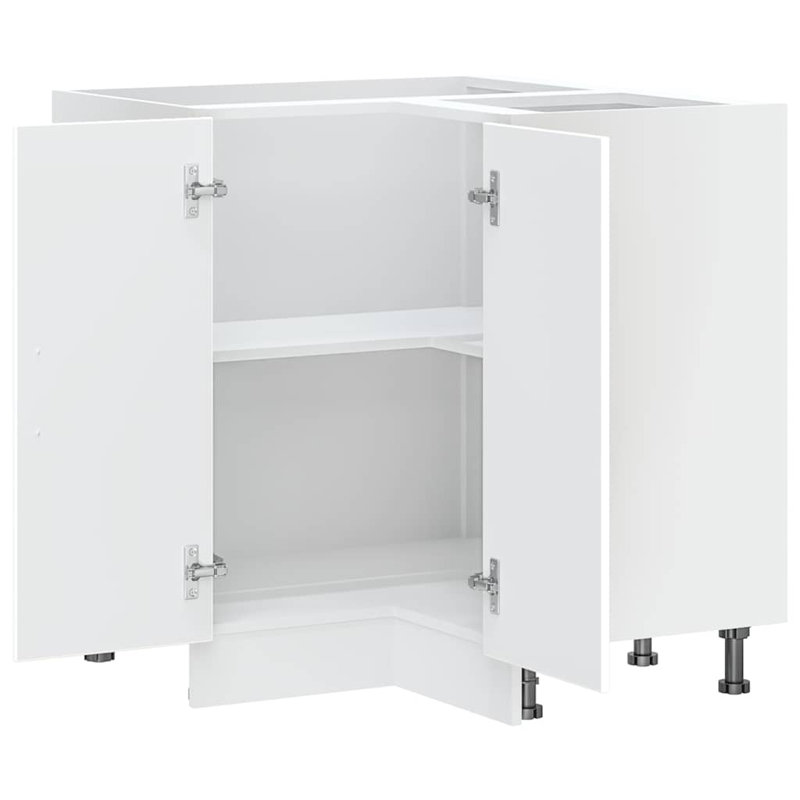 Latitude Run Kitchen Corner Base Cabinet Porto Engineered Wood, White