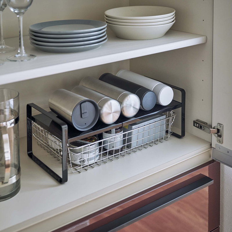 Black Expandable Countertop Organizer with Front Bar